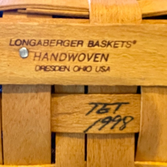 Longaberger Basket 1998 Father's Day Finders Keepers-Paisley Interior - Picture 8 of 13